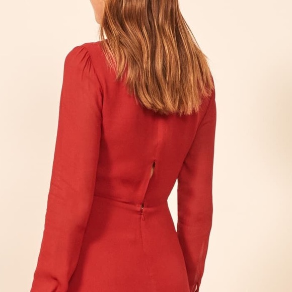 Reformation Lady Ruffle Hem Long Sleeve Minidress - Picture 5 of 9